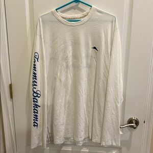 Tommy Bahama Men's White Long Sleeve Logo Tee Size XXL